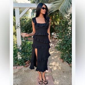 show me your MUMU Greta dress black stretch. sz large